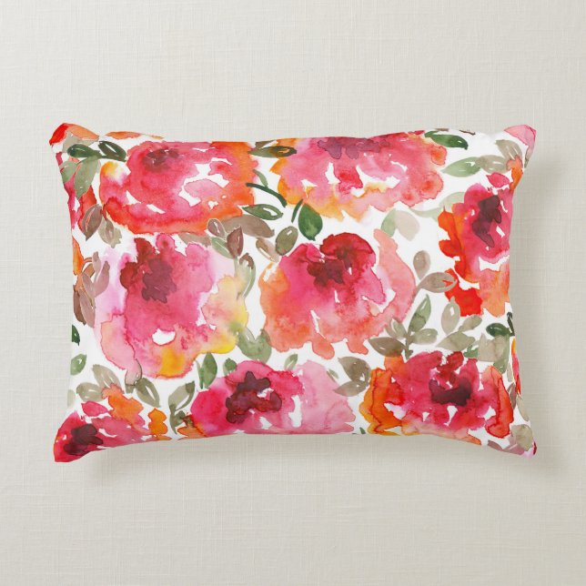 Shabby red roses, seamless pattern. decorative cushion (Front)