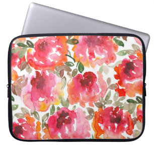 Shabby red roses, seamless pattern. laptop sleeve