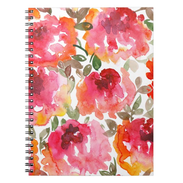 Shabby red roses, seamless pattern. notebook (Front)