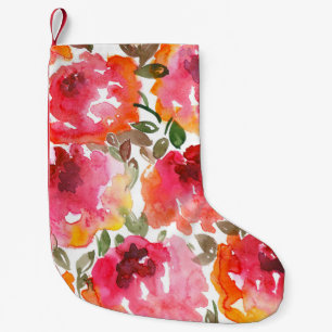 Shabby red roses, seamless pattern. small christmas stocking