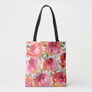 Shabby red roses, seamless pattern. tote bag
