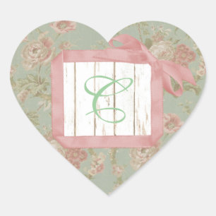 Shabby Roses Monogram Stickers