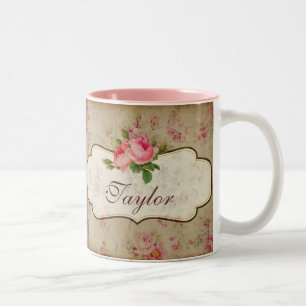 Shabby Roses Personalised Mug