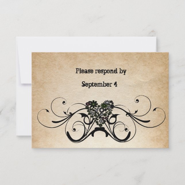 Shabby Rustic RSVP with envelopes. Card (Front)