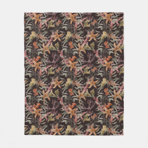 Shabby Sea Life Pattern Fleece Blanket