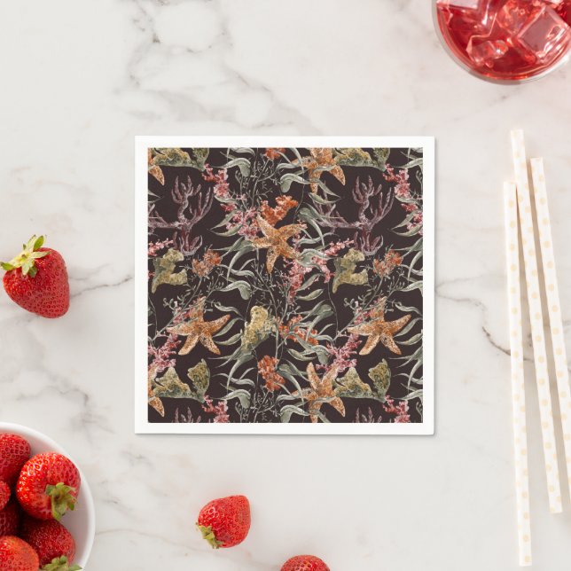 Shabby Sea Life Pattern Napkin (Insitu)