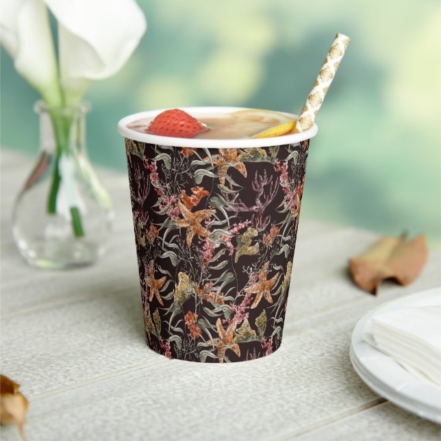Shabby Sea Life Pattern Paper Cups (Insitu)
