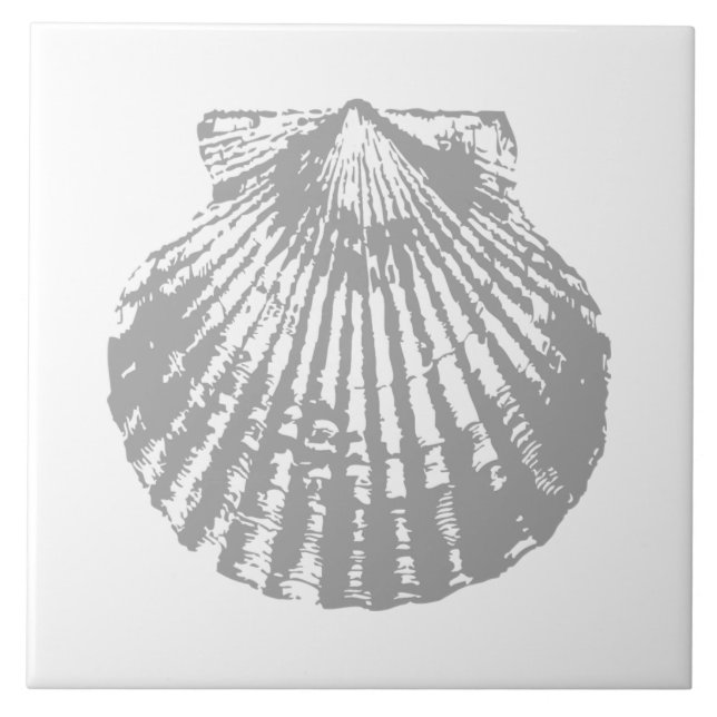 Shabby seashell ceramic tile (Front)