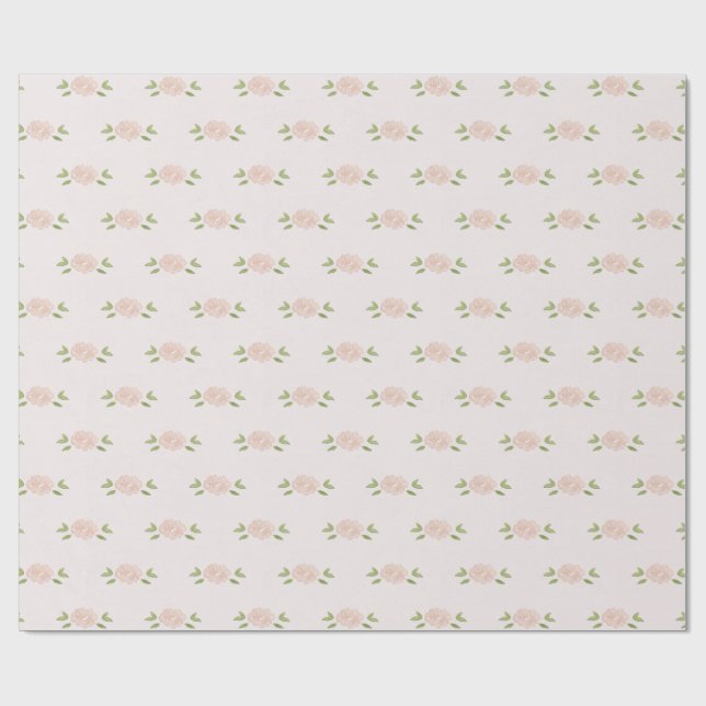 Shabby Soft Light Pink Petite Roses Gift Wrapping Paper (Flat)