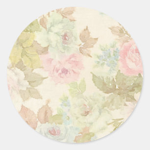 Shabby Tea Party Classic Round Sticker