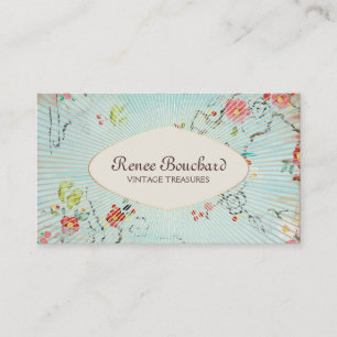 Shabby Vintage Floral Designer Consignment Shop Business Card