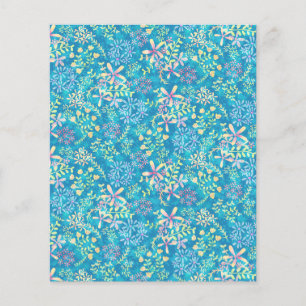 Shabby vintage floral  Turquiose scrapbook paper