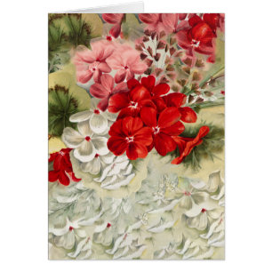 Shabby vintage ivory pink red floral collage