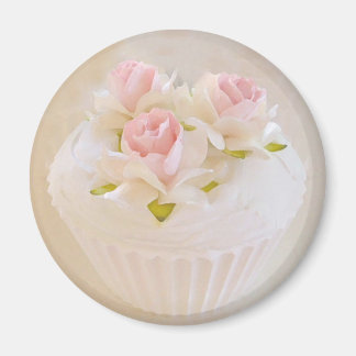 Shabby Vintage Style Cupcake Magnet