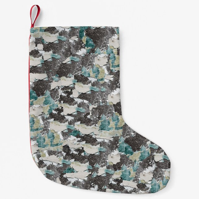 Shabby wall seamless texture backgroundart, paint, small christmas stocking (Front)