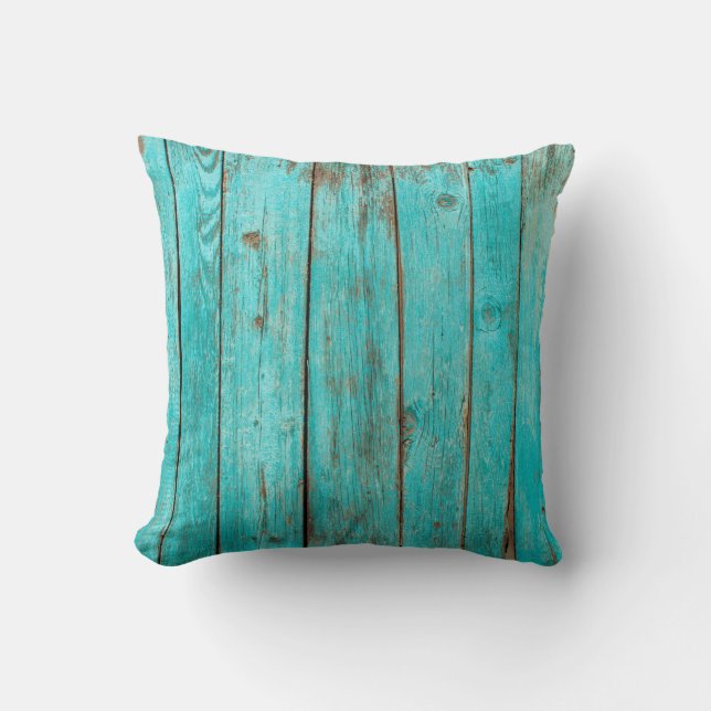 Shabby Wood Backgroundwood, beach, background, blu Cushion (Front)