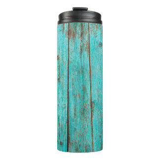Shabby Wood Backgroundwood, beach, background, blu Thermal Tumbler