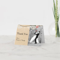 Shabbychic Burlap Pink Floral Lace Wedding Thank