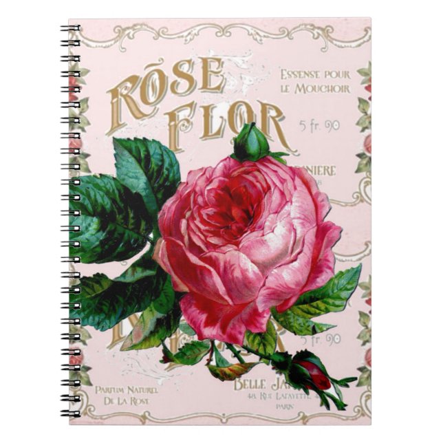 SHABBYCHIC English Rose vintage pink Notebook (Front)