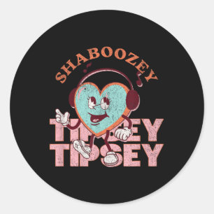 Shaboozey Cartoon Heart Design With Headphones For Classic Round Sticker