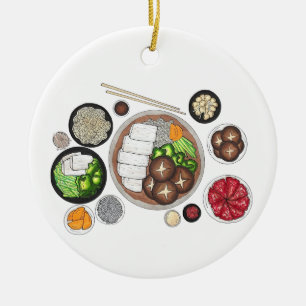 Shabu-Shabu Japan Japanese Food Cuisine Hotpot Ceramic Ornament