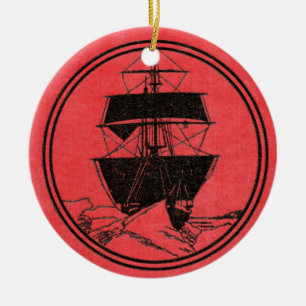 Shackleton's Nimrod Book Cover Christmas Ceramic Tree Decoration