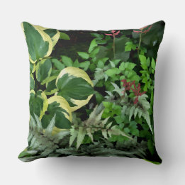Shade Garden Throw Pillow