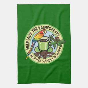 Shade Grown Coffee Tea Towel