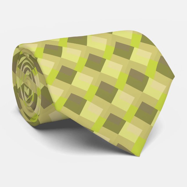 Shade of Lime Green Pattern Tie (Rolled)