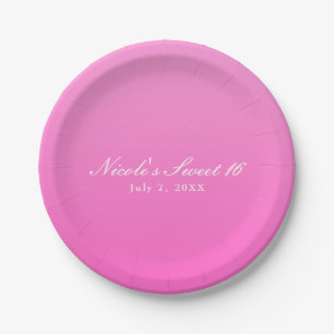 Shade of Pink Simple Minimalism Modern Party Paper Plate