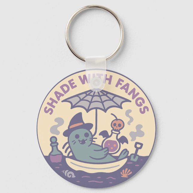 Shade With Fangs Spooky Seal Key Ring (Front)