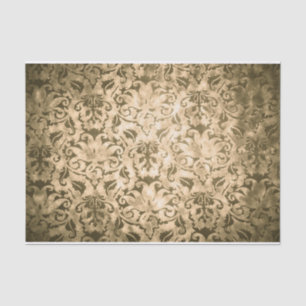 Shaded and Bright Gold Damask Seamless Pattern Tissue Paper