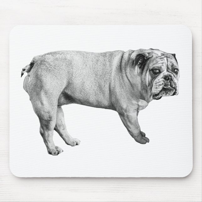Shaded Bulldog Mouse Pad (Front)