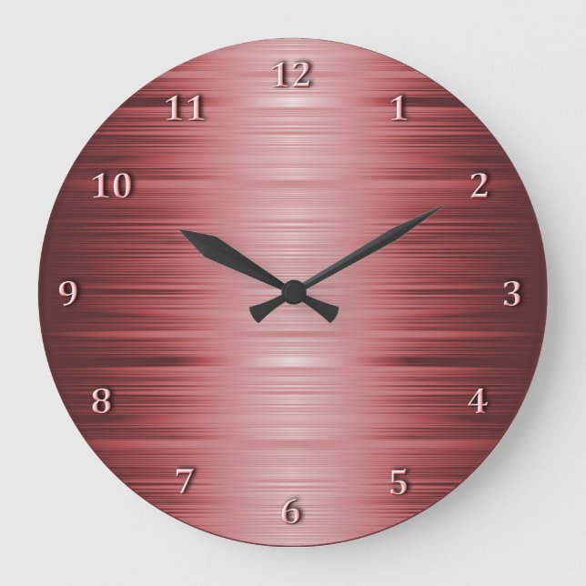 Shaded Burgundy Ruby Red Wall Clock (Front)
