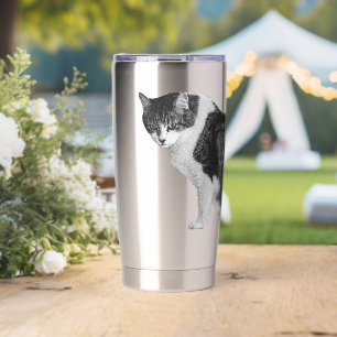 Shaded Cat Sit Mug Adds Gentle Confidence To Days Insulated Tumbler