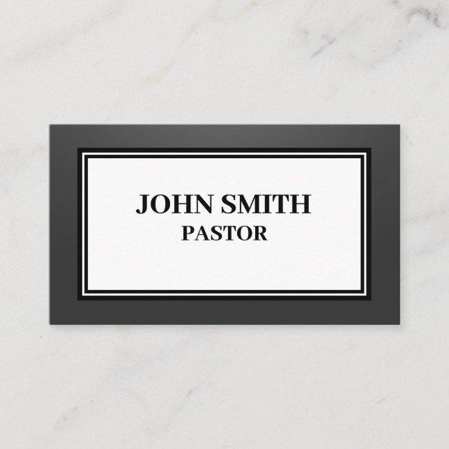 SHADED Church Pastor Black and White Business Card (Front)