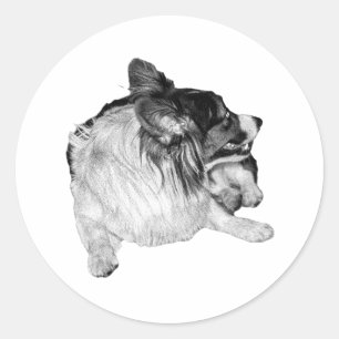 Shaded Corgi, Easy Calm Classic Round Sticker