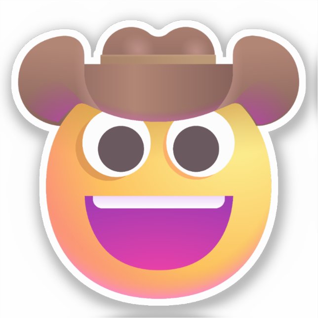 Shaded Cowboy Hat Face Emoji Cute Funny Adorable (Front)