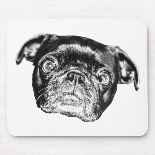 Shaded Desk Pug Mouse Pad (Front)