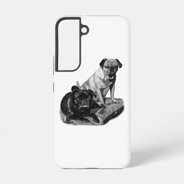 Shaded Pug Pair, Modern Device Samsung Galaxy S22 Case (Back)