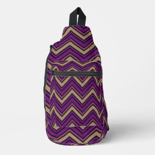 Shaded purple and brown chevron zigzag sling bag