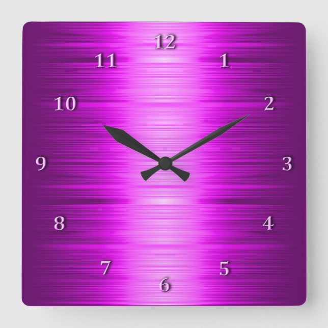 Shaded Red Raspberry Amethyst Square Wall Clock (Front)