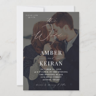 Shades- Dark w Bronze Photo Wedding Invitation