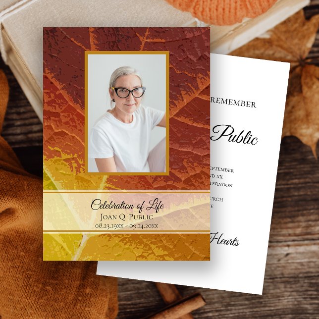 Shades of Autumn Celebration of Life Memorial Invitation (Creator Uploaded)