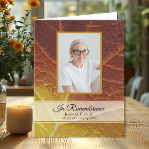 Shades of Autumn Funeral Memorial Sympathy Thank You Card