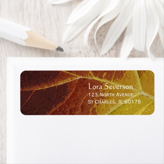 Shades of Autumn Leaf Return Address Label (Insitu)