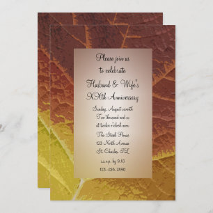 Shades of Autumn Leaf Wedding Anniversary Party Invitation