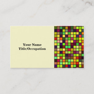 Shades Of Autumn Multicolored Squares Pattern Business Card