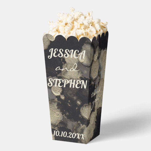 Shades of Black and Gold Lining Favour Boxes (Popped)