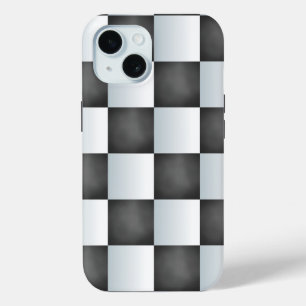 Shades of Black and White Chessboard iPhone 15 Case